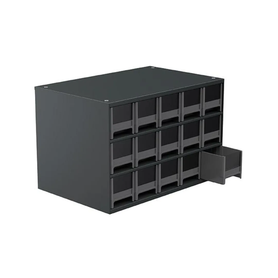Akro-Mils 19715BLACK 19-Series Steel Cabinet 15 Drawers