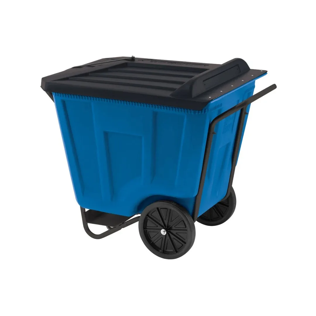 Akro-Mils 76491BLUE 90 Gallon Akro-Cart Material Handling Cart w/Lid