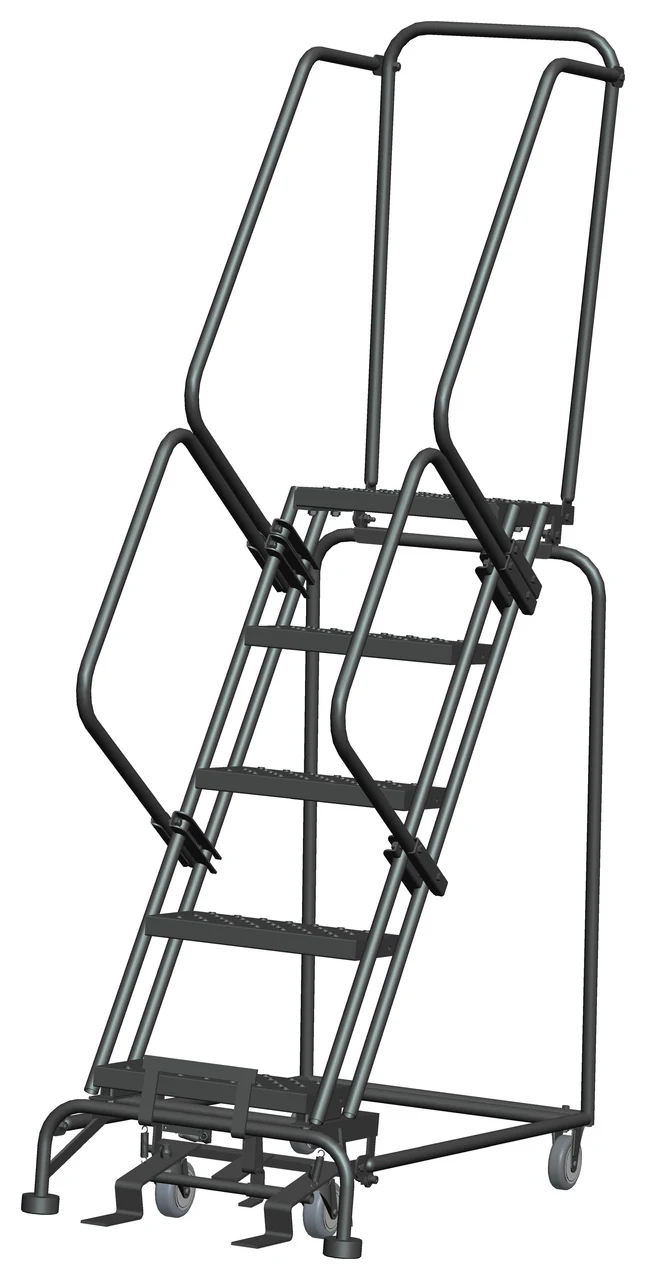 Ballymore 5-Step Rolling Ladder, 24" base, 14" top step