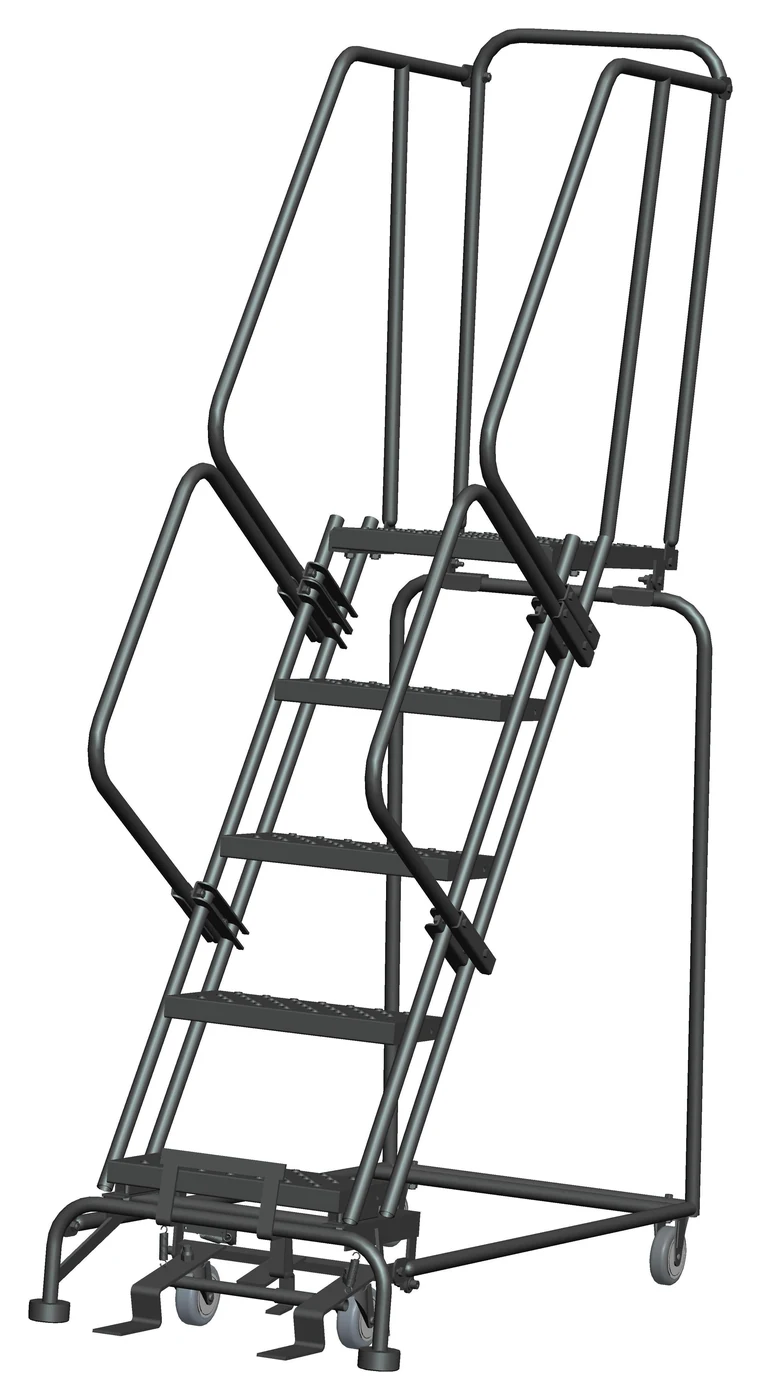 Ballymore 5-Step Rolling Ladder, 24" base, 21" top step