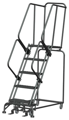 Ballymore 5-Step Rolling Ladder, 24" base, 28" top step