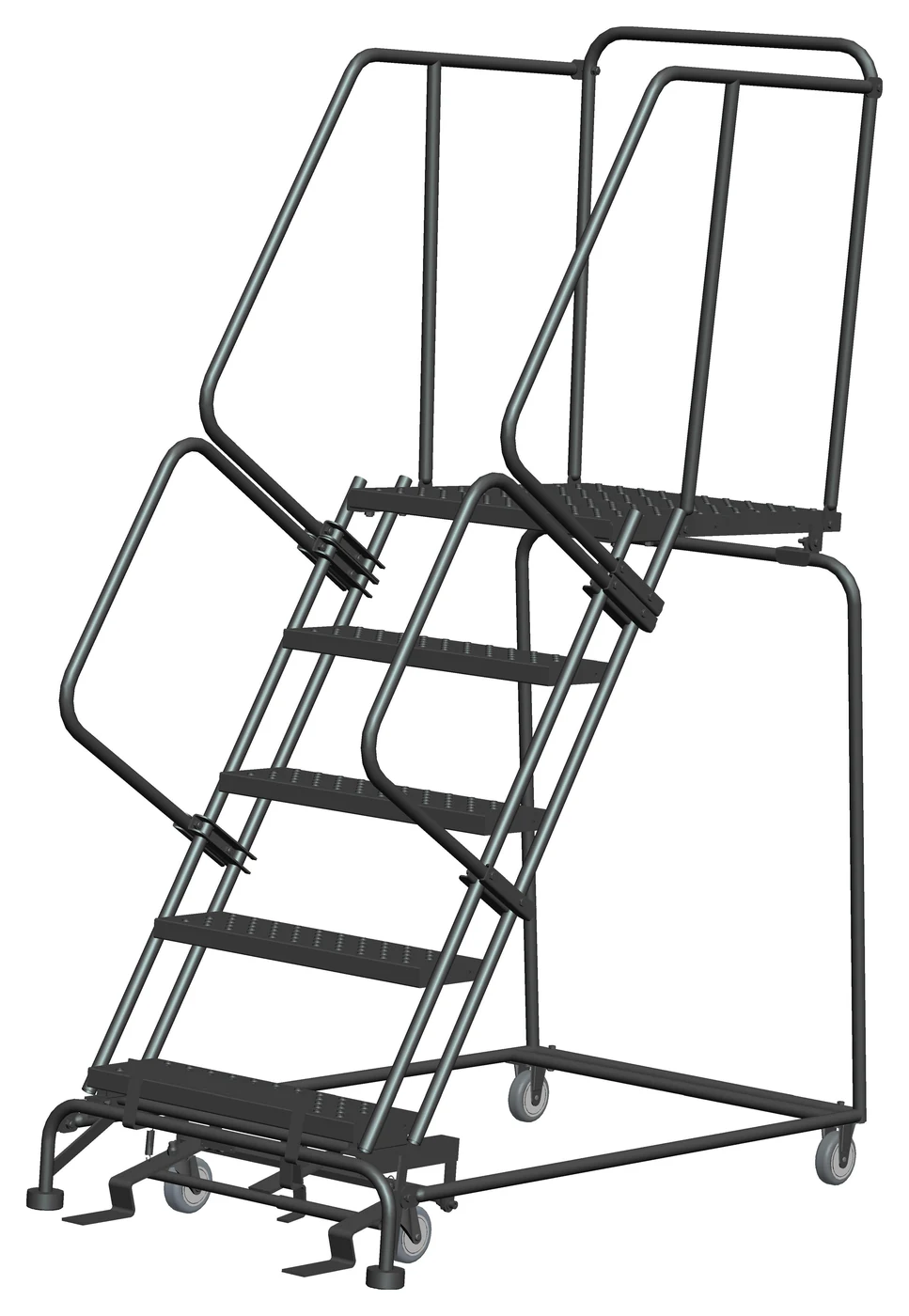 Ballymore 5-Step Rolling Ladder, 32" base, 28" top step