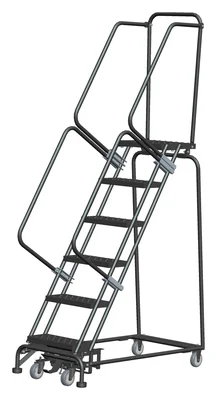 Ballymore 6-Step Rolling Ladder, 24" base, 14" top step