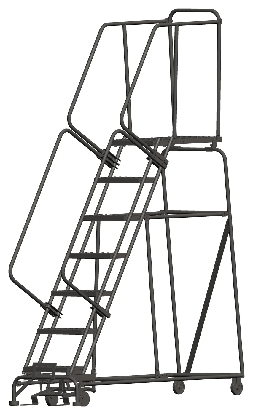 Ballymore 7-Step Rolling Ladder, 24" base, 28" top step