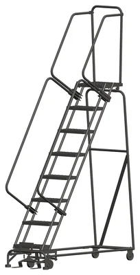 Ballymore 8-Step Rolling Ladder, 24" base, 14" top step