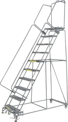 Ballymore 10-Step Rolling Ladder, 32" base, 14" top step
