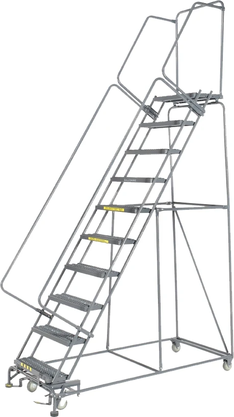 Ballymore 10-Step Rolling Ladder, 32" base, 14" top step