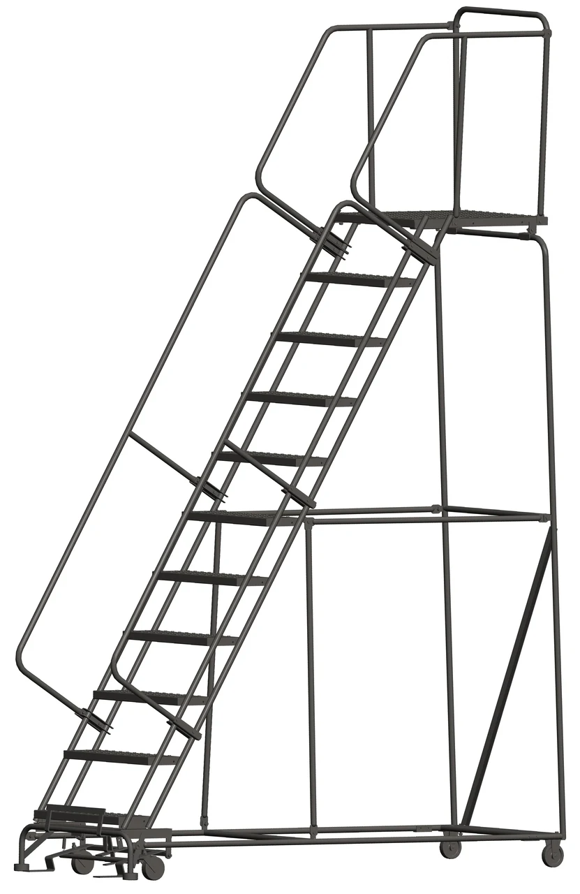 Ballymore 11-Step Rolling Ladder, 32" base, 28" top step