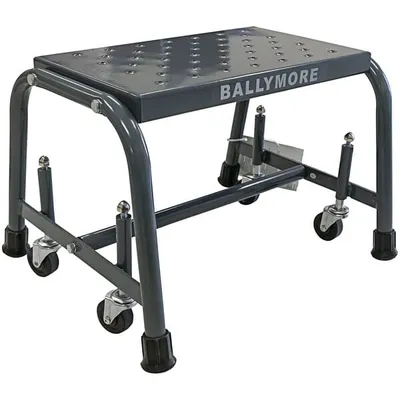 Ballymore Spring-Loaded Caster 1-Step Rolling Ladder, 18" base, 10" top step