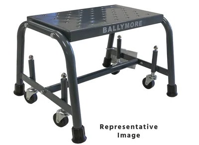 Ballymore Spring-Loaded Caster 1-Step Rolling Ladder, 18" base, 28" top step