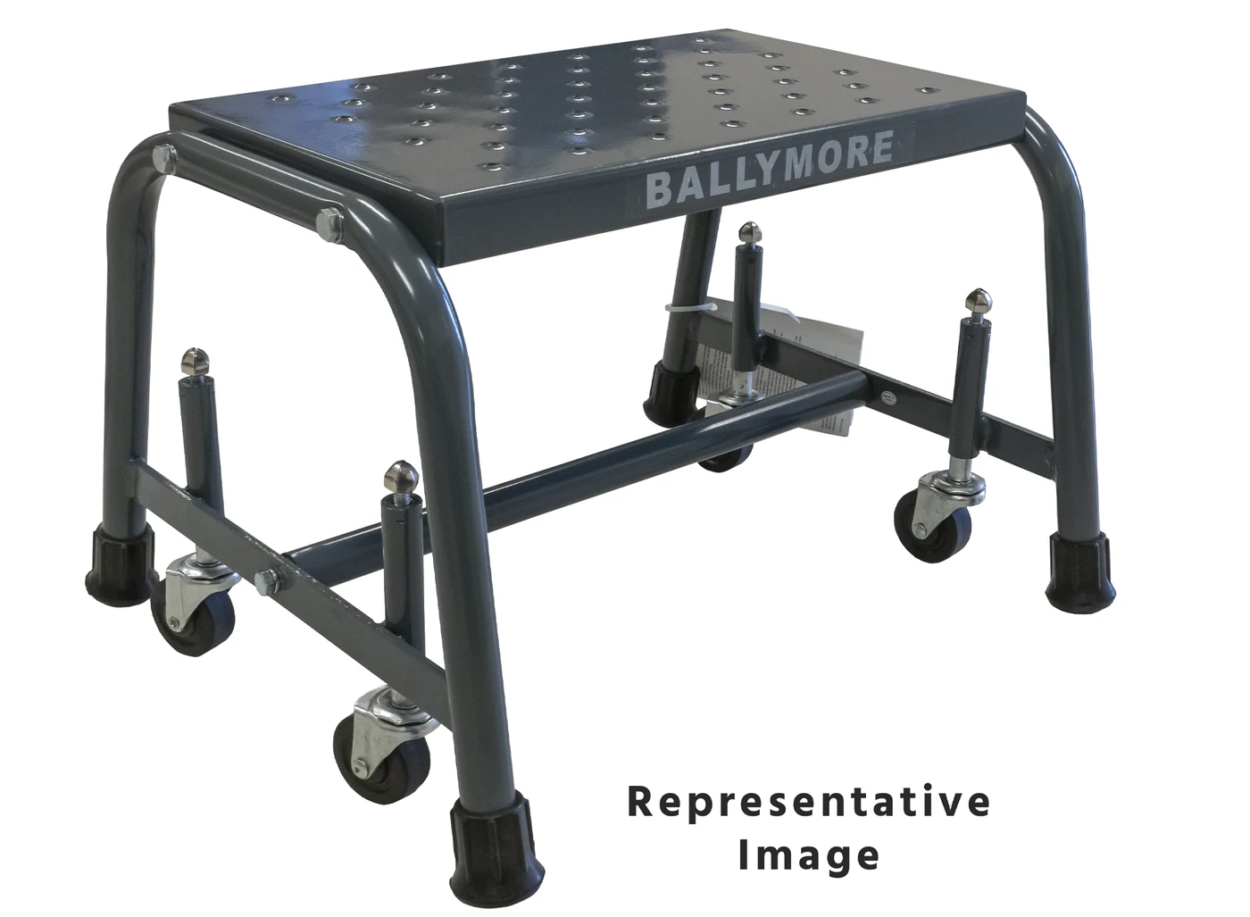 Ballymore Spring-Loaded Caster 1-Step Rolling Ladder, 26" base, 28" top step