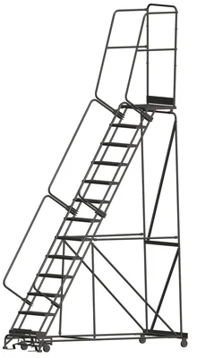 Ballymore 13-Step Rolling Ladder, 40" base, 21" top step