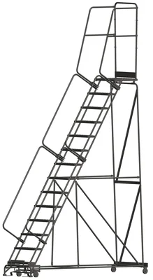 Ballymore 14-Step Rolling Ladder, 40" base, 21" top step