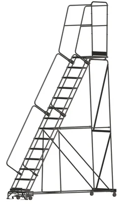 Ballymore 14-Step Rolling Ladder, 40" base, 28" top step