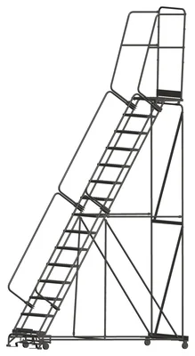 Ballymore 15-Step Rolling Ladder, 40" base, 21" top step