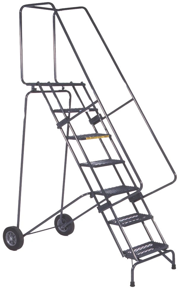 Ballymore Fold-N-Store 7-Step Rolling Ladder, 30" base, 14" top step