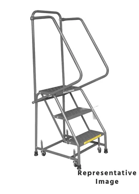 Ballymore Spring-Loaded Caster 2-Step Rolling Ladder, 30" base, 21" top step