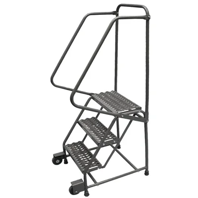 Ballymore Tilt & Roll 2-Step Rolling Ladder, 30" base, 10" top step, abrasive mat tread, factory setup