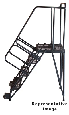 Ballymore Tilt & Roll 4-Step Rolling Ladder, 26" base, 21" top step
