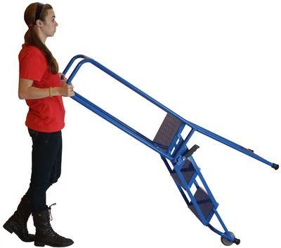 Ballymore Lock-N-Stock 3-Step Rolling Ladder, 24" base, 10" top step, modified, perforated tread — view 3
