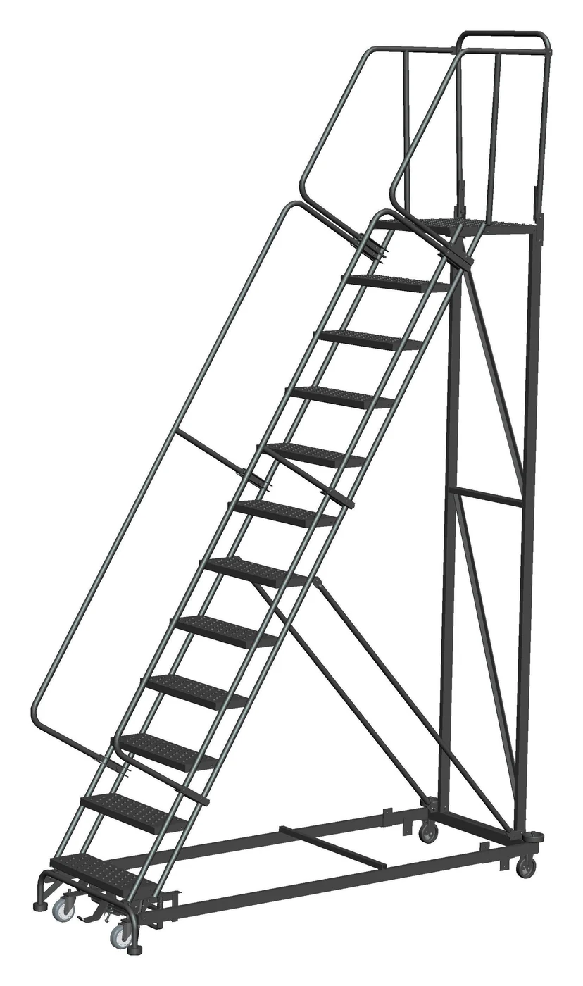 Ballymore Monster Line 15-Step Rolling Ladder, 40" base, 21" top step