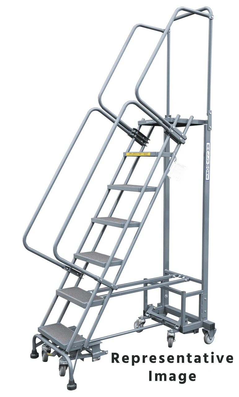 Ballymore Navigator All-Directional 7-Step Rolling Ladder, 26" base
