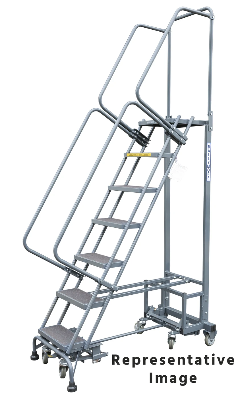 Ballymore Navigator All-Directional 8-Step Rolling Ladder, 26" base