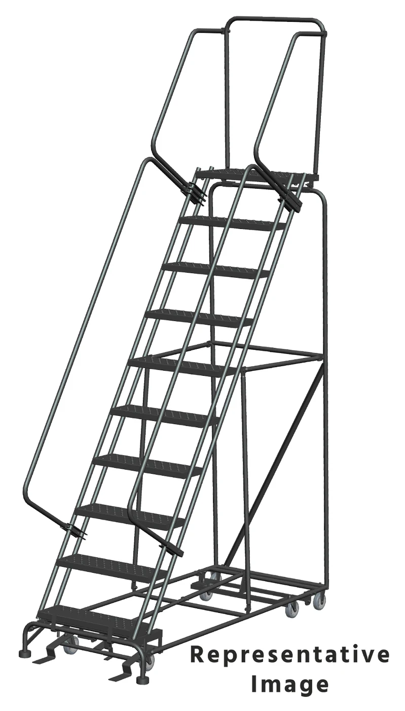 Ballymore All-Directional 10-Step Rolling Ladder, 32" base, 21" top step