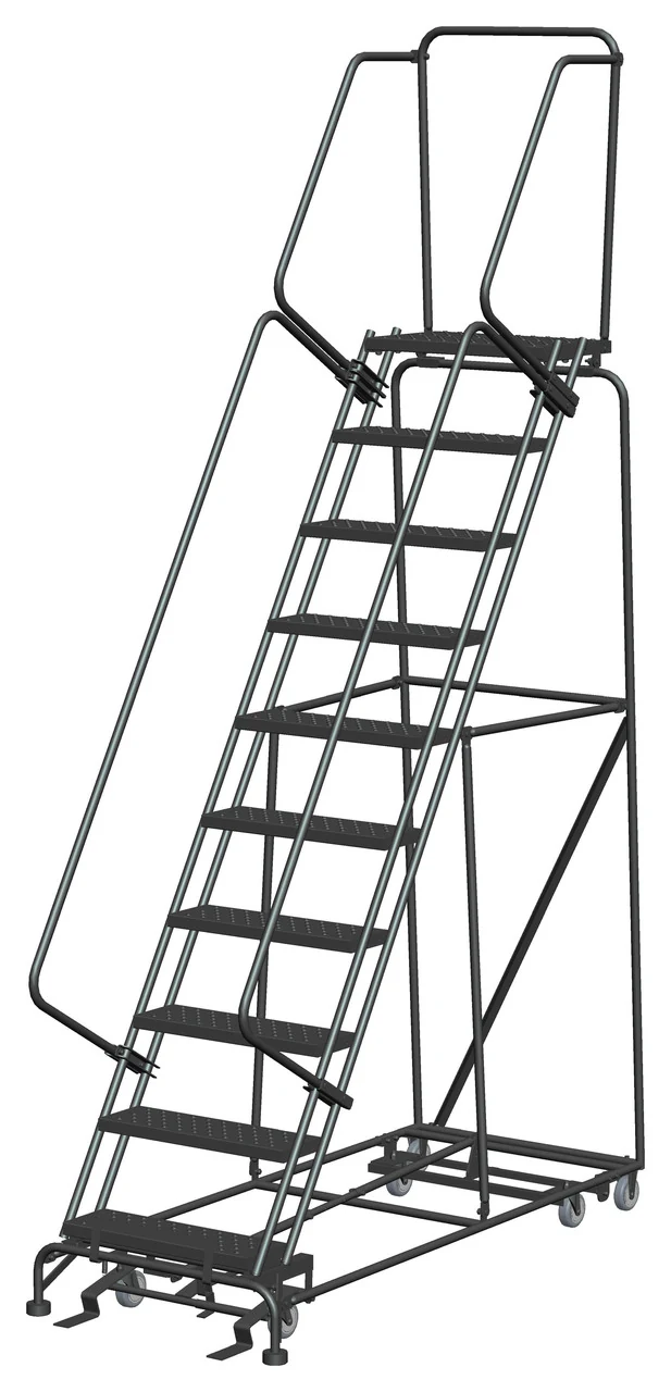 Ballymore All-Directional 10-Step Rolling Ladder, 32" base, 14" top step