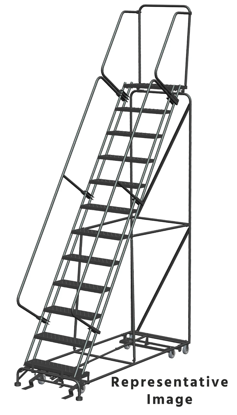 Ballymore All-Directional 12-Step Rolling Ladder, 32" base, 21" top step