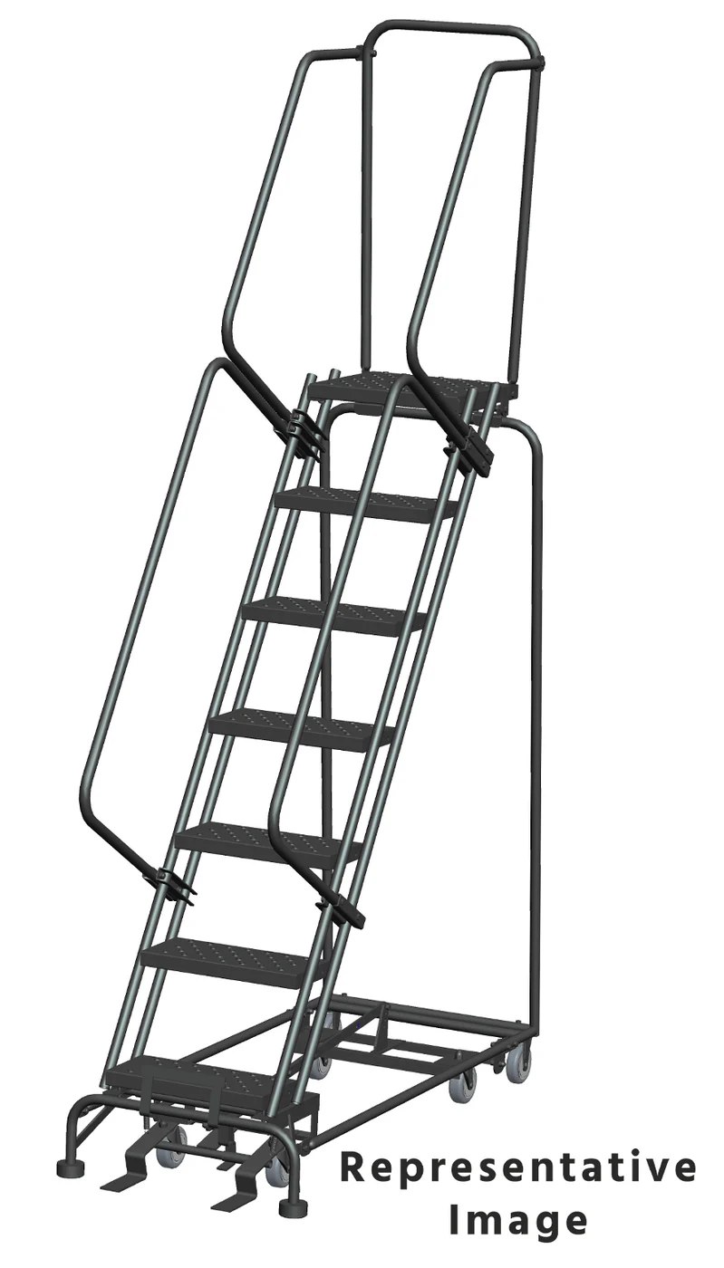 Ballymore All-Directional 7-Step Rolling Ladder, 24" base, 21" top step