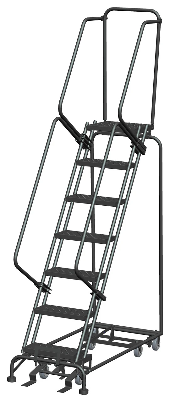 Ballymore All-Directional 7-Step Rolling Ladder, 24" base, 14" top step