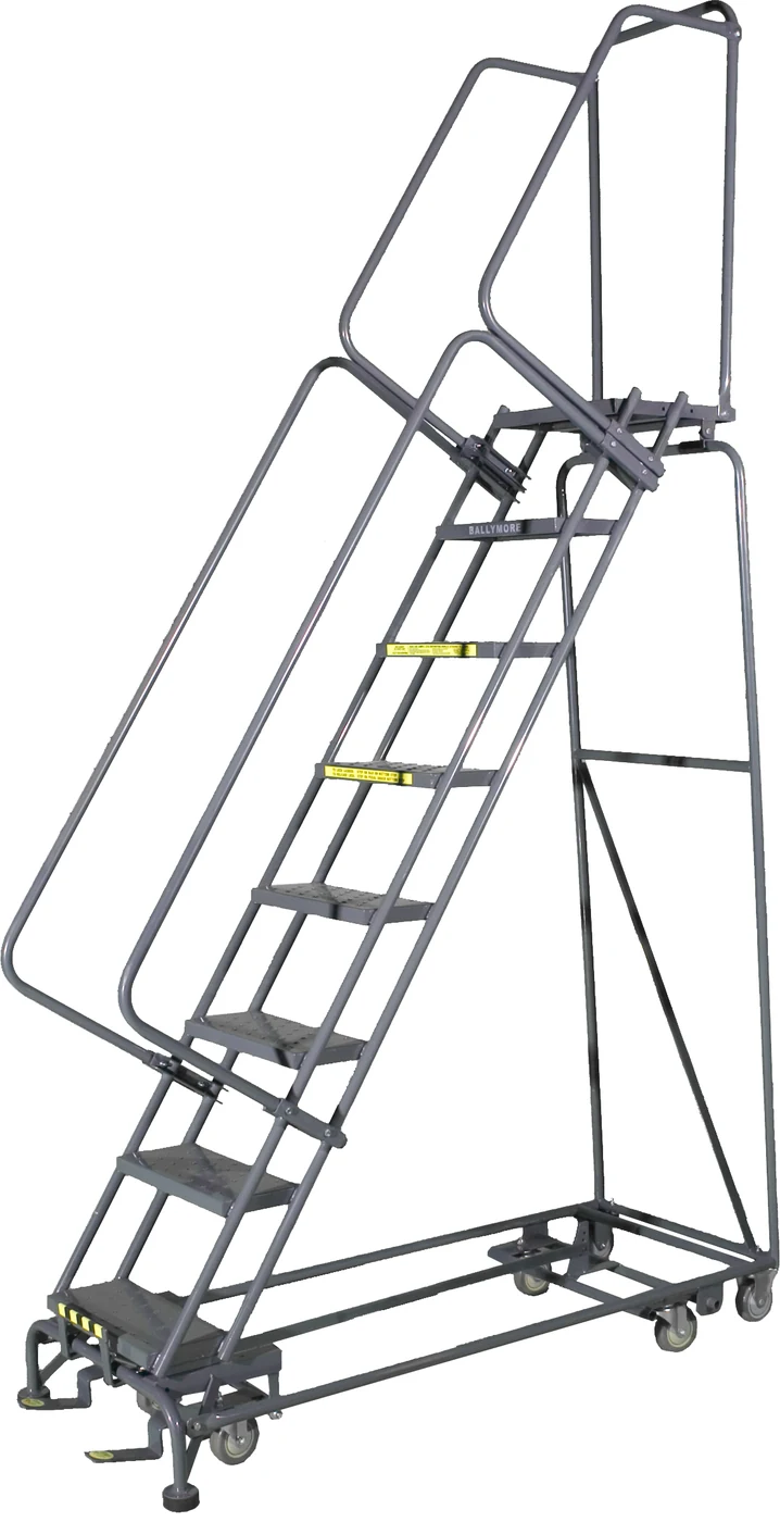 Ballymore All-Directional 8-Step Rolling Ladder, 24" base, 14" top step