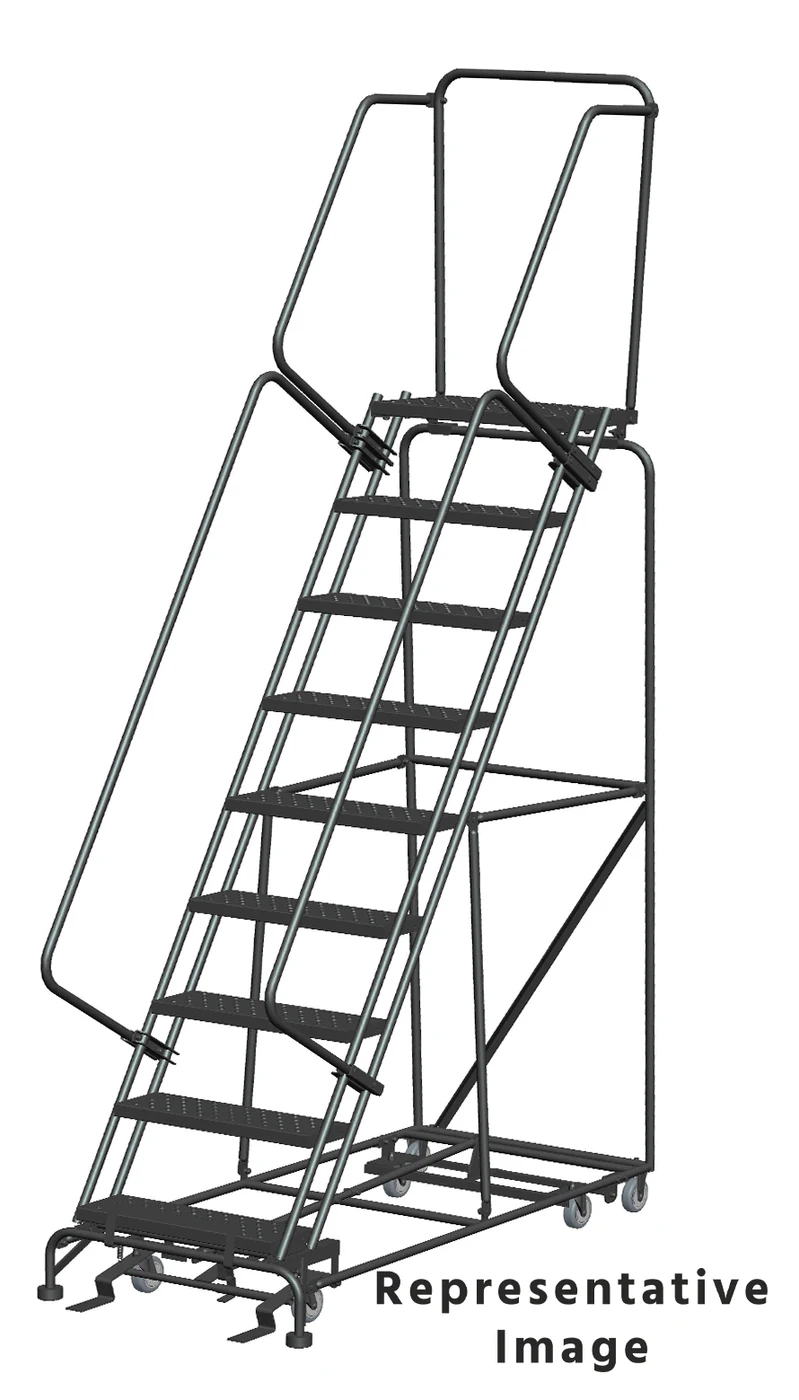 Ballymore All-Directional 9-Step Rolling Ladder, 32" base, 28" top step