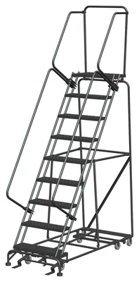 Ballymore All-Directional 9-Step Rolling Ladder, 32" base, 14" top step