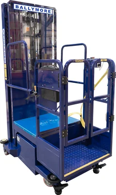 Ballymore PS-15S Ballymore Personnel Lift: Push-Around, Battery, 650 lb Load Capacity, 7 ft 6 in Closed Height, 6 in