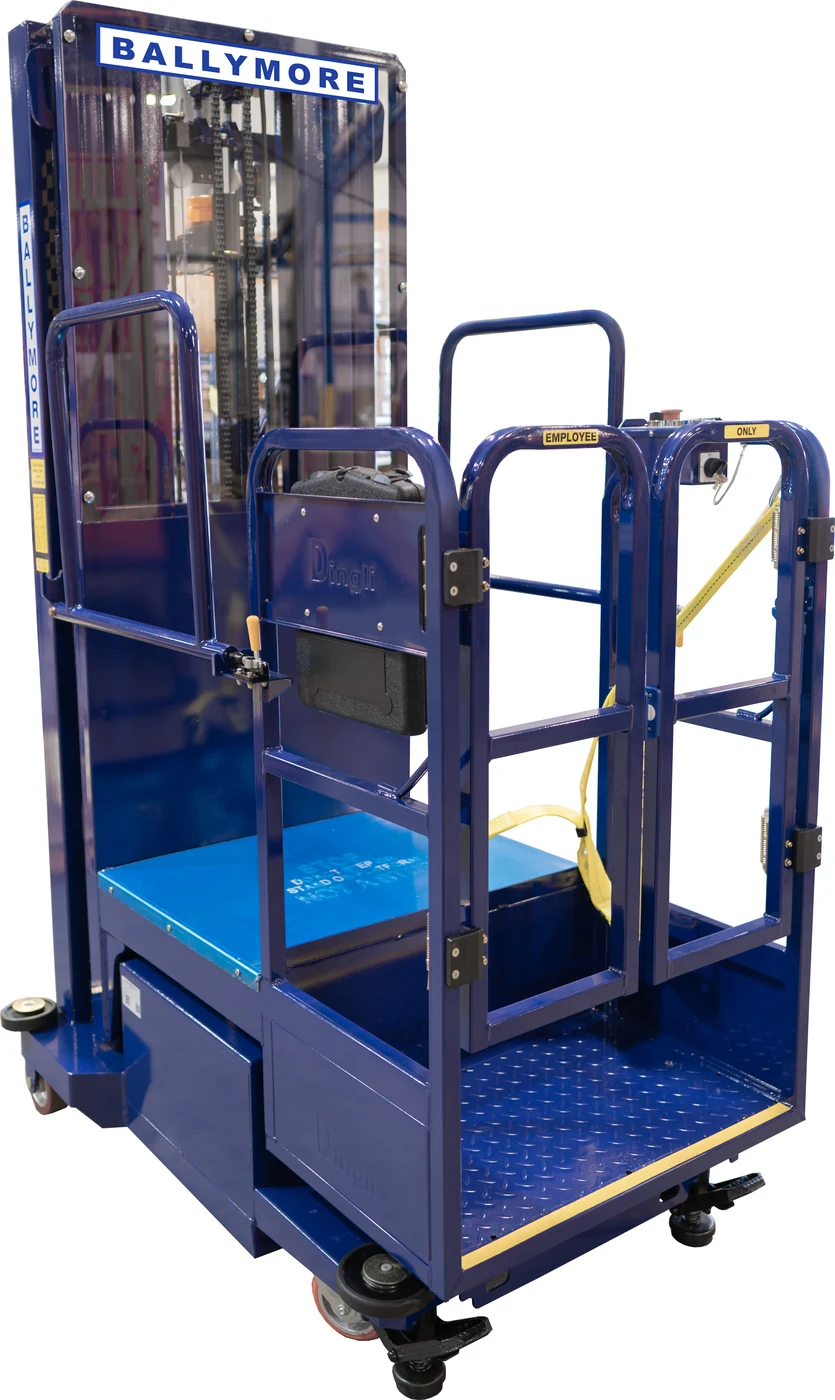 Ballymore PS-15S Ballymore Personnel Lift: Push-Around, Battery, 650 lb Load Capacity, 7 ft 6 in Closed Height, 6 in