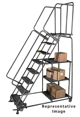 Ballymore Stock Picking 12-Step Rolling Ladder, 32" base, 21" top step
