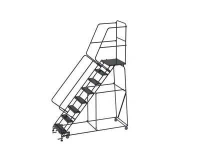 Ballymore 50° Stairway Slope 8-Step Rolling Ladder, 32" base, 21" top step