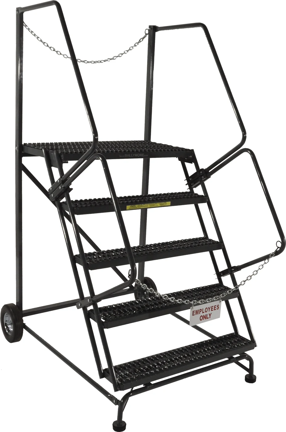 Ballymore Truck & Dock Access 5-Step Rolling Ladder, 44" base, 21" top step