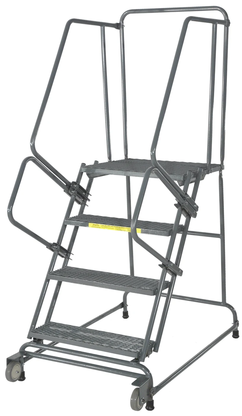 Ballymore Tilt & Roll 4-Step Rolling Ladder, 30" base, 21" top step