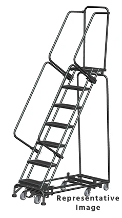 Ballymore Weight-Actuated All-Directional 7-Step Rolling Ladder, 24" base, 21" top step