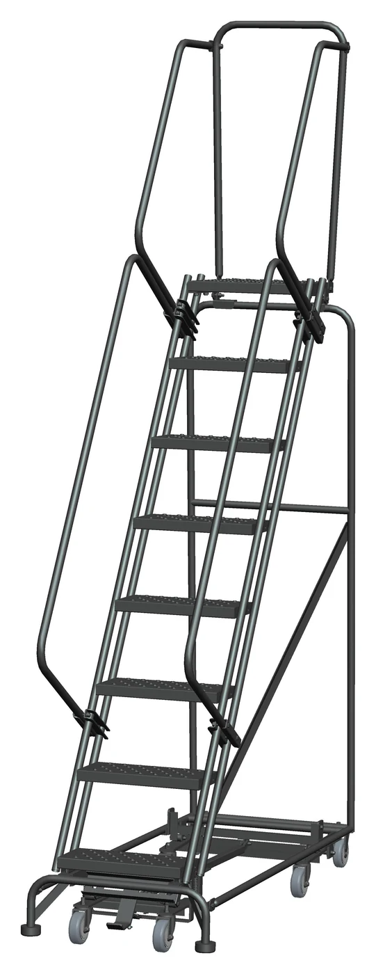 Ballymore Weight-Actuated All-Directional 8-Step Rolling Ladder, 24" base, 14" top step