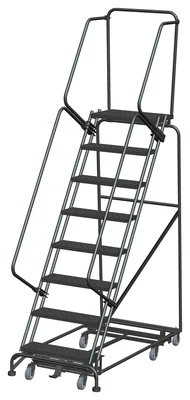Ballymore Weight-Actuated All-Directional 8-Step Rolling Ladder, 32" base, 14" top step