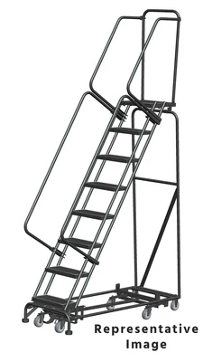 Ballymore Weight-Actuated All-Directional 8-Step Rolling Ladder, 32" base, 21" top step