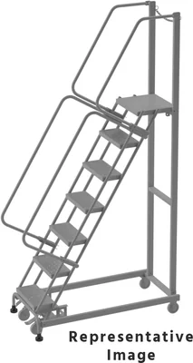 Ballymore Weight-Actuated 5-Step Rolling Ladder, 24" base, 21" top step