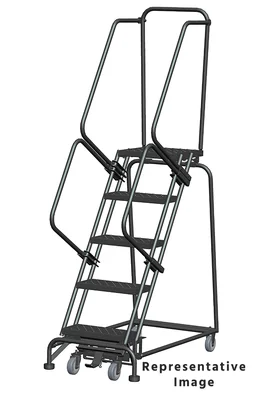 Ballymore Weight-Actuated 5-Step Rolling Ladder, 32" base, 21" top step