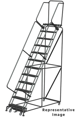 Ballymore Weight-Actuated 12-Step Rolling Ladder, 32" base, 21" top step