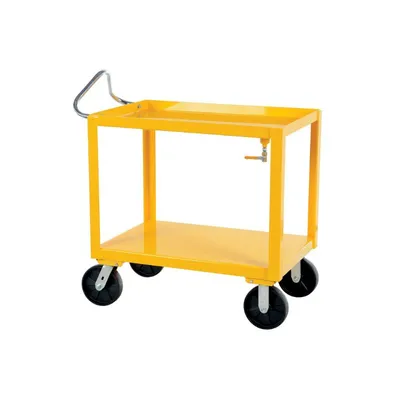 Vestil DH-PH4-3472-D Steel Platform Heavy Duty Ergo Handle Cart with GFN Casters and Drain