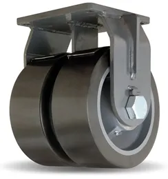 Hamilton R-MDD-104SYT Maxi-Duty Dual-Wheel Rigid Caster, 10" x 4" Polyurethane
